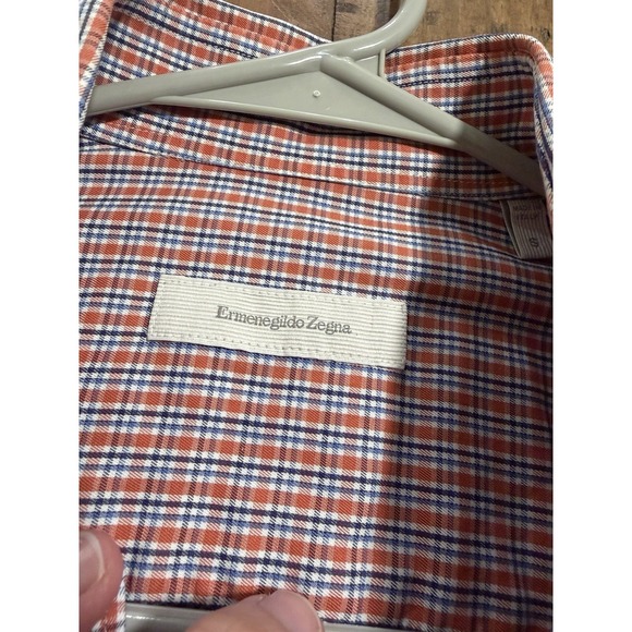 Ermenegildo Zegna Plaid Button-up  Shirt Men's Small Made in Italy 100% Cotton - Picture 4 of 11